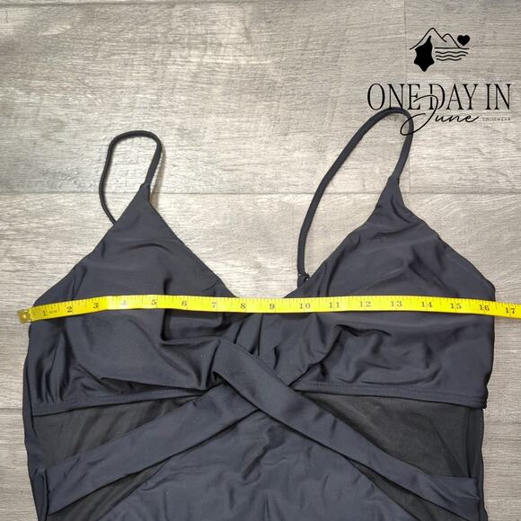 Zaful Cross Front Mesh One Piece Swimsuit Size XL - Picture 3 of 5